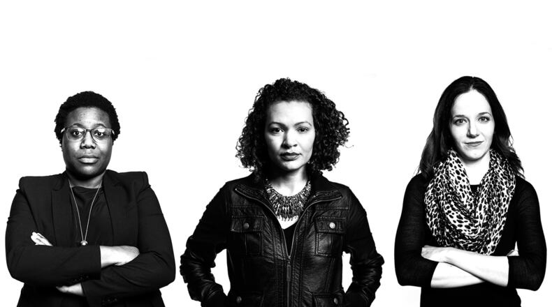 “#HashtagActivism” authors Moya Bailey (left), Sarah J. Jackson and Brooke Foucault Welles will stop in Atlanta next month to discuss their book. CONTRIBUTED