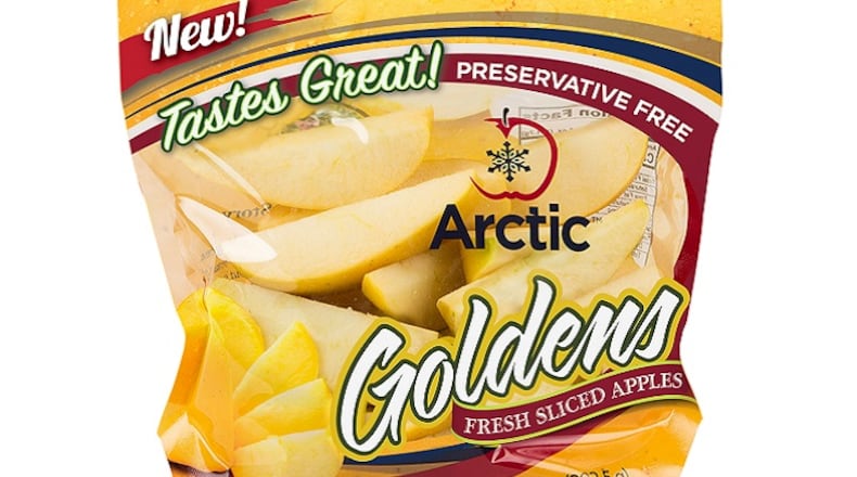 Arctic golden delicious apples are being sold in the Midwest. The apple has been genetically engineered to prevent browning. (Okanagan Specialty Fruits)
