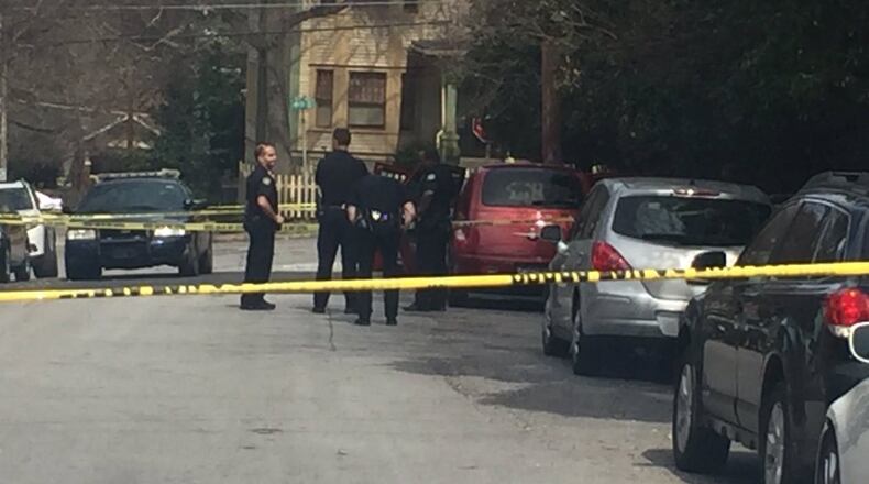 A stolen vehicle with a child inside was recovered Mon., March 7, 2016, in northeast Atlanta. (Credit: Channel 2 Action News)