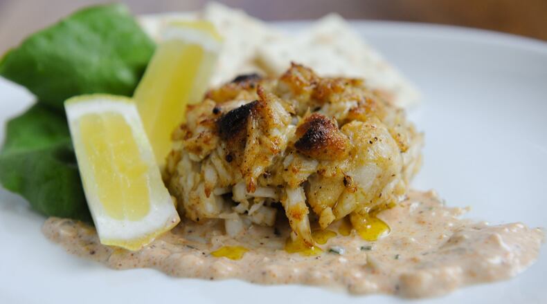 There’s no filler in Noble Fin’s crab cakes. (CONTRIBUTED BY BECKY STEIN PHOTOGRAPHY)