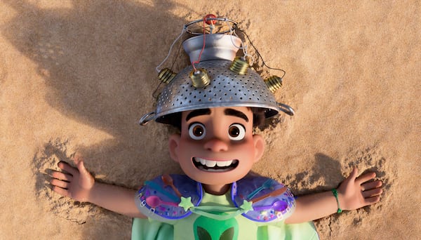This image released by Disney/Pixar shows Elio, voiced by Yonas Kibreab,in a scene from "Elio." (Disney/Pixar via AP)