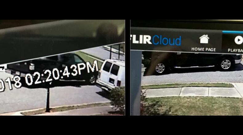 The dark truck pictured was allegedly driven by a man impersonating a police officer in Dacula, Gwinnett County police say.