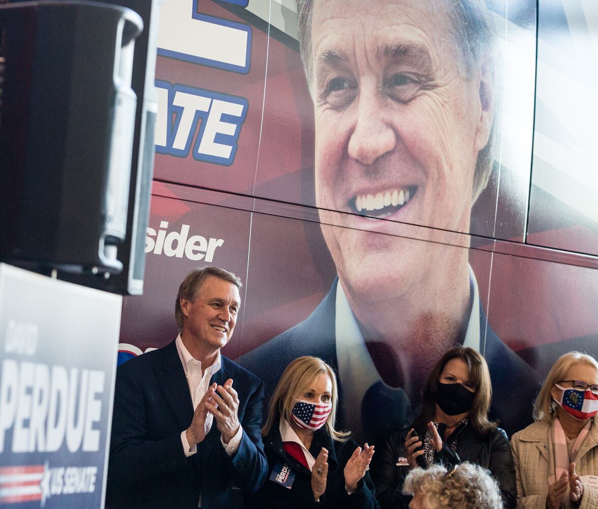 Senator Perdue and Tim Scott rally