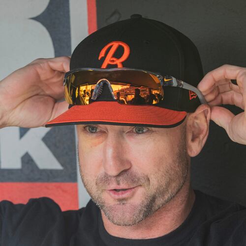 Baltimore Orioles manager Craig Albernaz speaks with reporters before a baseball game against the Cleveland Guardians, Friday, April 17, 2026, in Cleveland. (AP Photo/Phil Long)