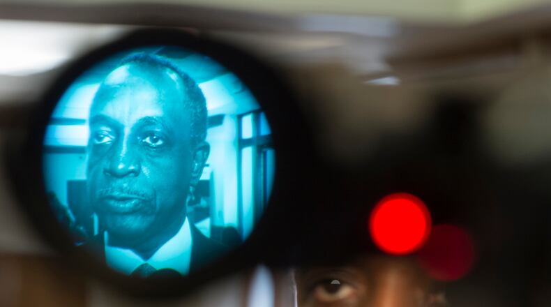 DeKalb County CEO Michael Thurmond speaks to reporters before a water billing meeting in Tucker on May 23, 2017. (DAVID BARNES / DAVID.BARNES@AJC.COM)