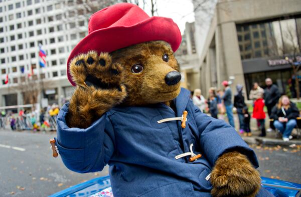 Paddington Bear waves to the crowd during the 2014 Children's Christmas Parade in Atlanta on Dec. 6, 2014. (Jonathan Phillips)