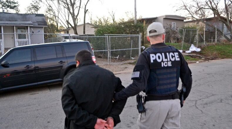 Federal immigration authorities arrested hundreds of unauthorized immigrants across the country in February  as part what they called “targeted enforcement operations.” ICE has also been employing another tactic that has drawn far less attention: Waiting for their targets to come to them.  BRYAN COX/U.S. Immigration and Customs Enforcement.