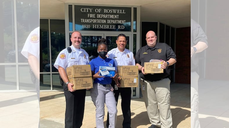 The Roswell Fire Department recently received 25 weather alert radios from the Atlanta-Fulton County Emergency Management Agency through a Federal Emergency Management Agency Hazard Mitigation Grant. (Courtesy Roswell Fire Department)