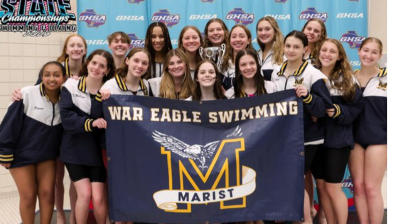 Marist’s girls swim and diving team won the Class 4A championship on Thursday, Feb. 5, 2026, at Georgia Tech’s McAuley Aquatic Center. (Courtesy of Georgia High School Association)