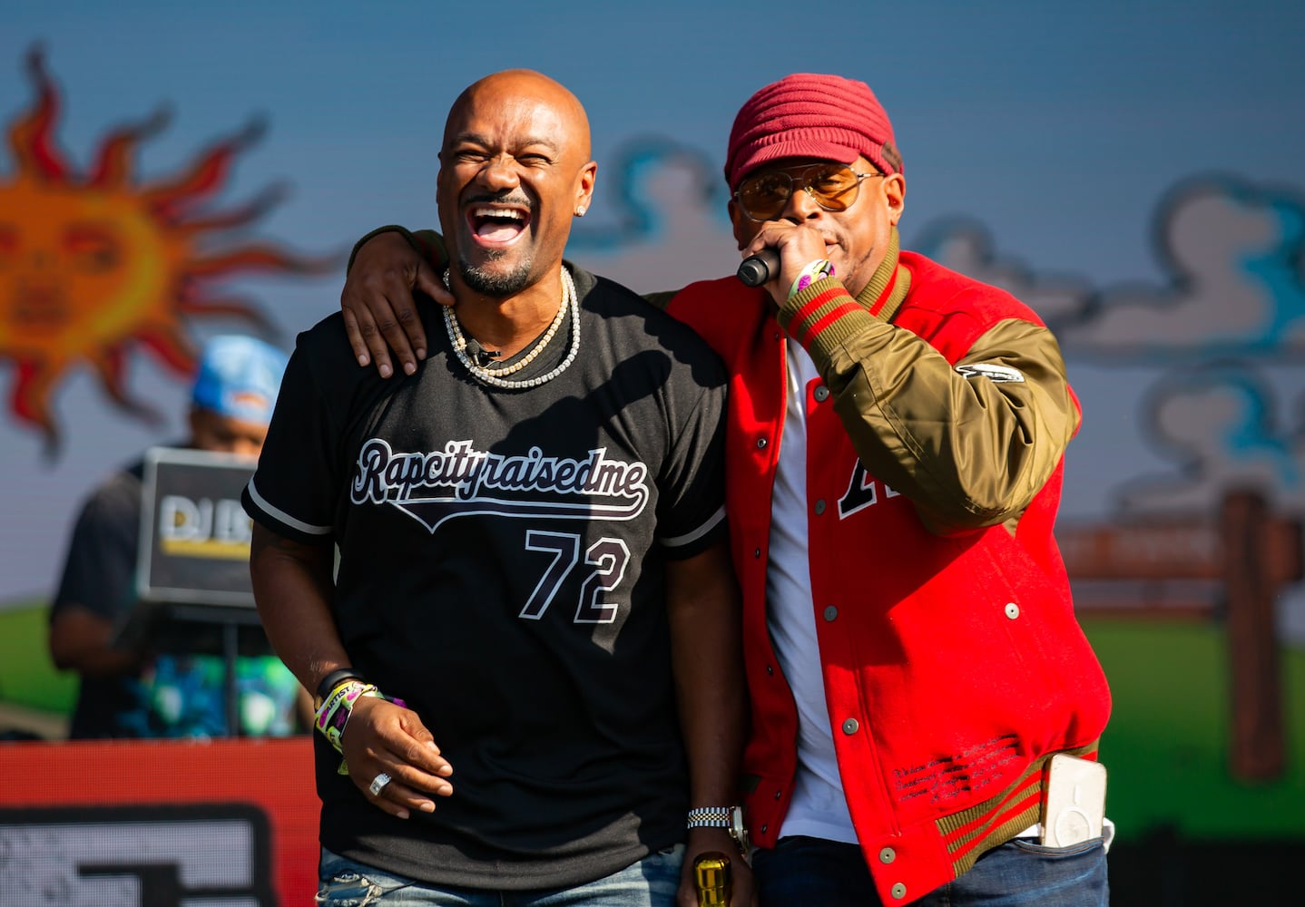  Darian "Big Tigger" Morgan and Sway entertained the crowds and introduced select acts throughout the day at ONE Musicfest in Atlanta on Saturday, Oct. 28, 2023. (Ryan Fleisher for The Atlanta Journal-Constitution)