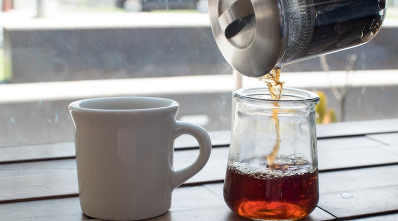 At Brash in West Midtown, cascara tea is brewed to order with the extra served in a sidecar. CONTRIBUTED BY HENRI HOLLIS