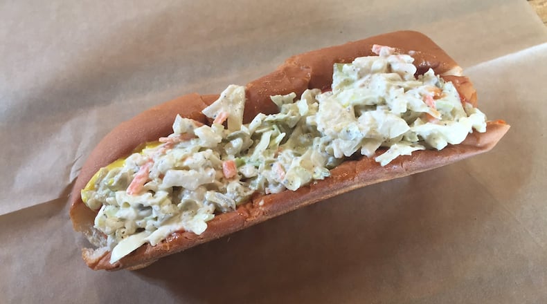 At Billy Meadow’s Station, you can get your hot dogs topped with slaw, chili or cheese. The slaw dog runs neck and neck with the chili dog in popularity. Celebrating small-town Georgia and the great American hot dog