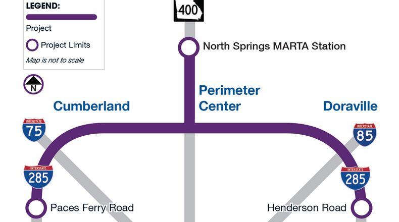 Community informational meetings will be held in May on express lanes proposed for the top end of I-285, from Cobb County on the west to DeKalb County on the east, and along Ga. 400 as far north as the North Springs MARTA station in North Fulton County. GEORGIA DEPARTMENT OF TRANSPORTATION