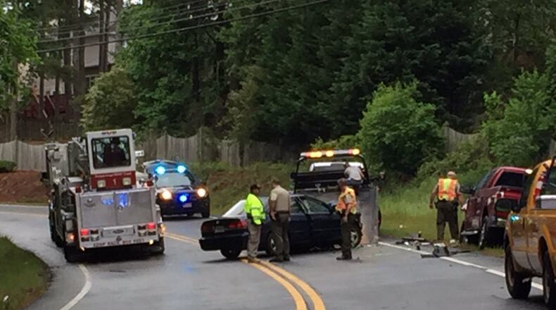 A 39-year-old woman was killed in an accident on Highway 41 and Anthem Parkway in Cumming. (Credit: Channel 2 Action News)