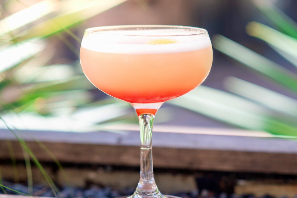 The Love & Poetry cocktail at Rumi's Kitchen is a peachy version of a cosmopolitan. (Courtesy of Rumi's Kitchen)