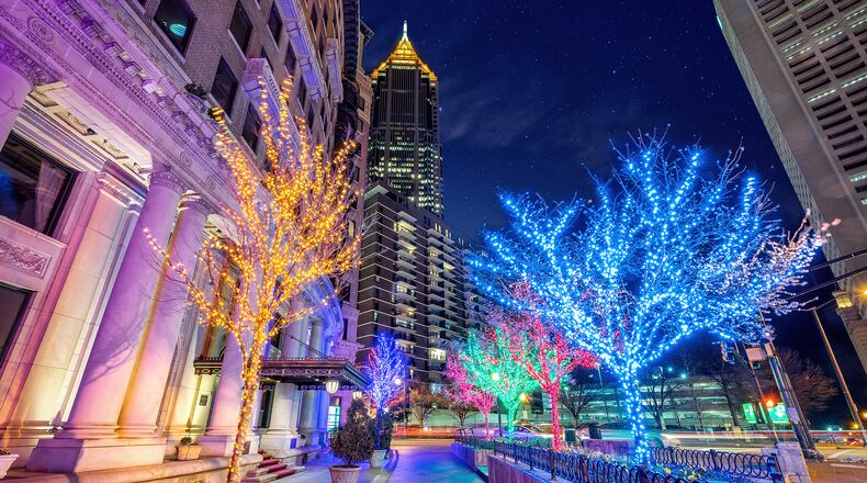 Midtown Alliance's Lauren Bohn said the neighborhood's holiday light display is "something that's available to everyone and can really have a powerful impact on how people feel about our public spaces." 
Courtesy of Midtown Alliance