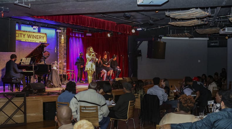 Grammy winner Chrisette Michele played the first of two sold out concerts at the City Winery Dece. 13. The show featured limited capacity with social distancing of the tables in the intimate venue.
Robb Cohen for the AJC