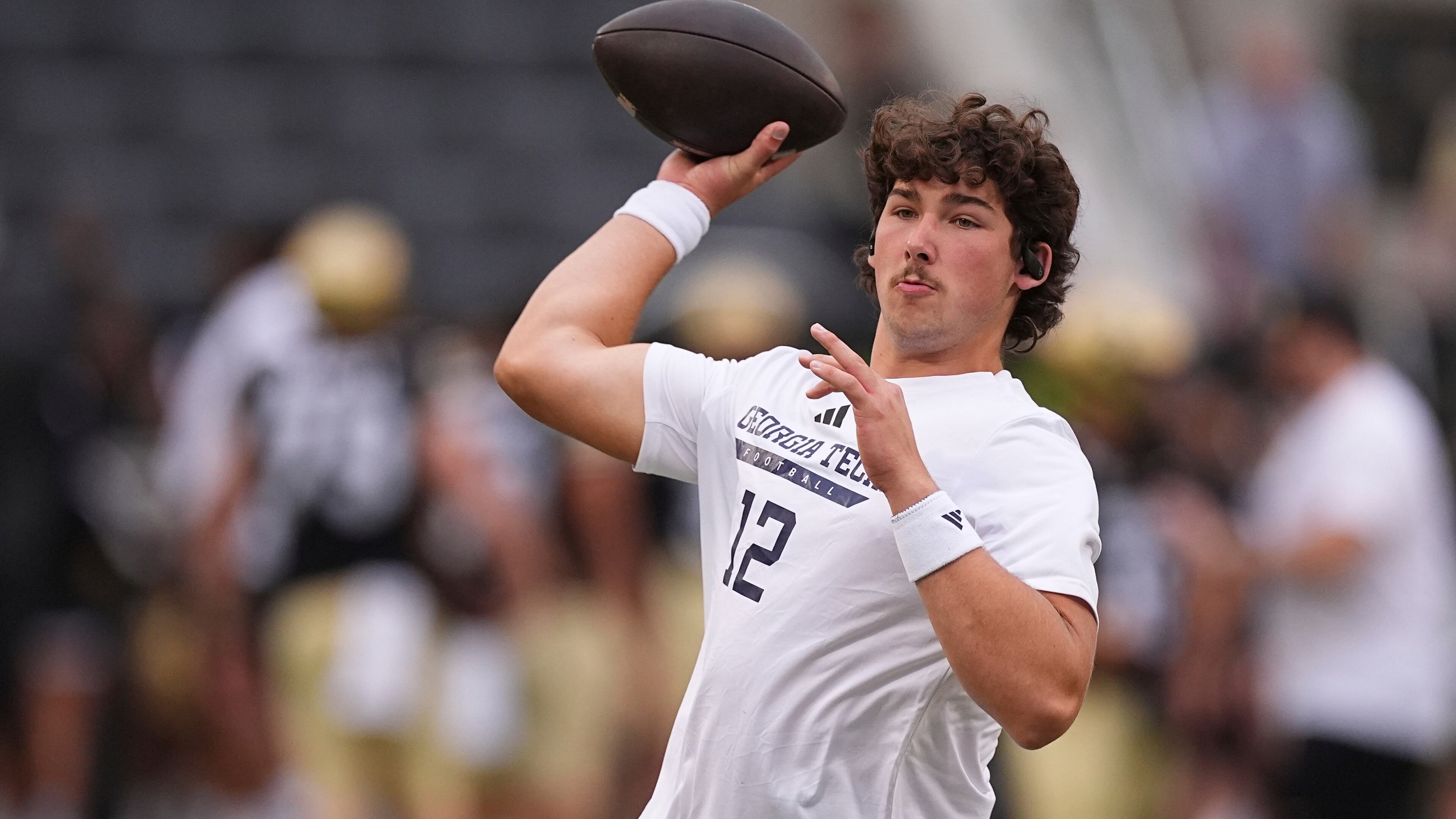 Tech quarterback Aaron Philo, one of the best passers in the history of Georgia high school football, could see the field for the first time this season when he and the Yellow Jackets play Gardner-Webb on Saturday. (David Zalubowski/AP)