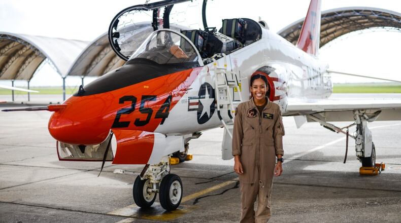 Lt. j.g. Madeline Swegle is the Navy's first known Black female fighter pilot, Chief of Naval Air Training said on Twitter.