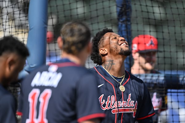 Ronald Acuna Jr. soaks things up during spring training 2025.