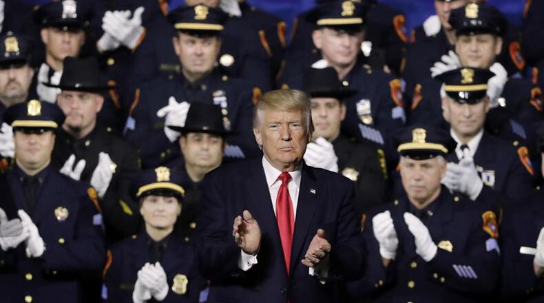 President Donald Trump speaks to law enforcement in New York on July 28, 2017.