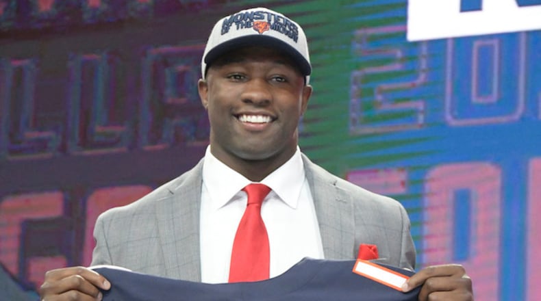 Georgia outside linebacker Roquan Smith is selected eighth overall by the Chicago Bears during the NFL Draft at AT&T Stadium in Arlington, Texas, on April 26, 2018. (Max Faulkner/Fort Worth Star-Telegram/TNS)