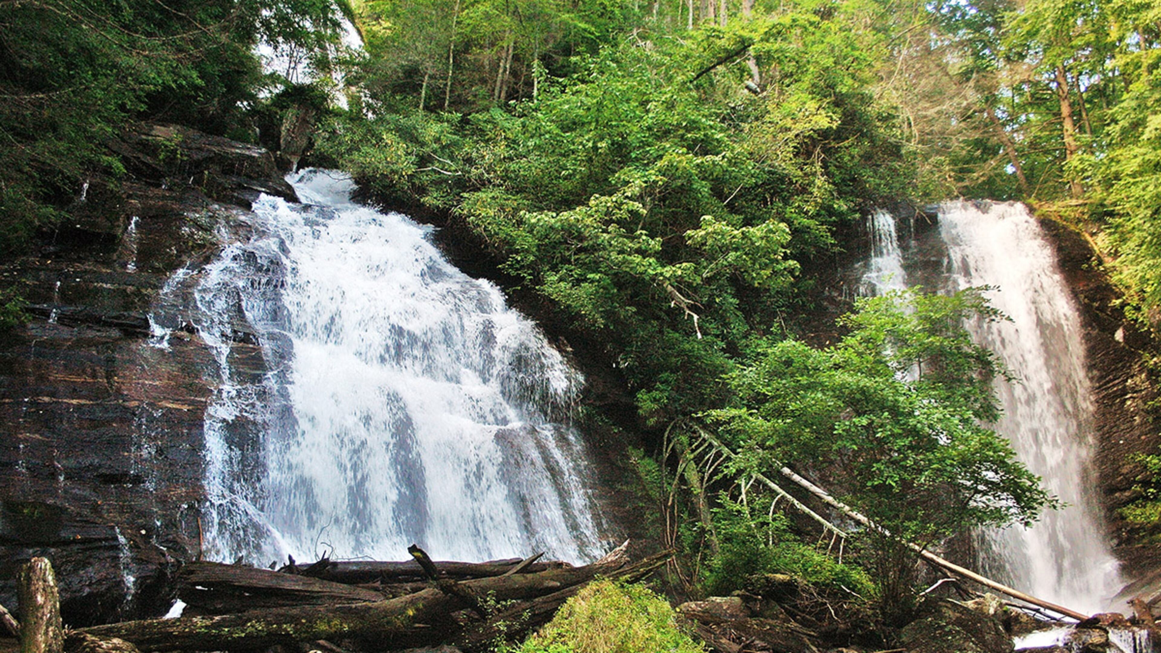 Twin waterfalls are shown merging to form Anna Ruby Falls near Helen in the heart of the Chattahoochee National Forest in this file photo.
