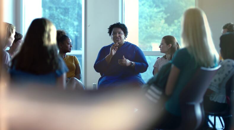 Stacey Abrams and Sara Beth Gehl