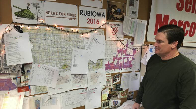 Georgia Rep. Austin Scott at Marco Rubio's headquarters in Ankeny, Iowa