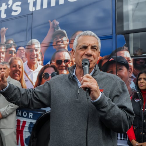 New Jersey gubernatorial candidate Jack Ciattarelli speaks during a campaign rally on Saturday, Nov 1, 2025, in Westfield, N.J. (AP Photo/Olga Fedorova)
