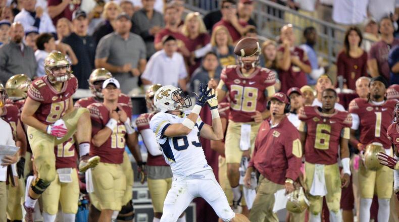 Brad Stewart has caught 15 passes this season, nine of which have gone for first downs. (AJC photo by Hyosub Shin)