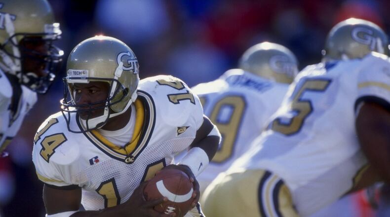 Joe Hamilton played quarterback for the Georgia Tech football team starting in 1996, and earned the title of NCAA Quarterback of the Year in 1999. He played in the NFL from 2000 until 2006, and won one Super Bowl with the Tampa Bay Buccaneers. In 2014, he was added to the College Football Hall of Fame.