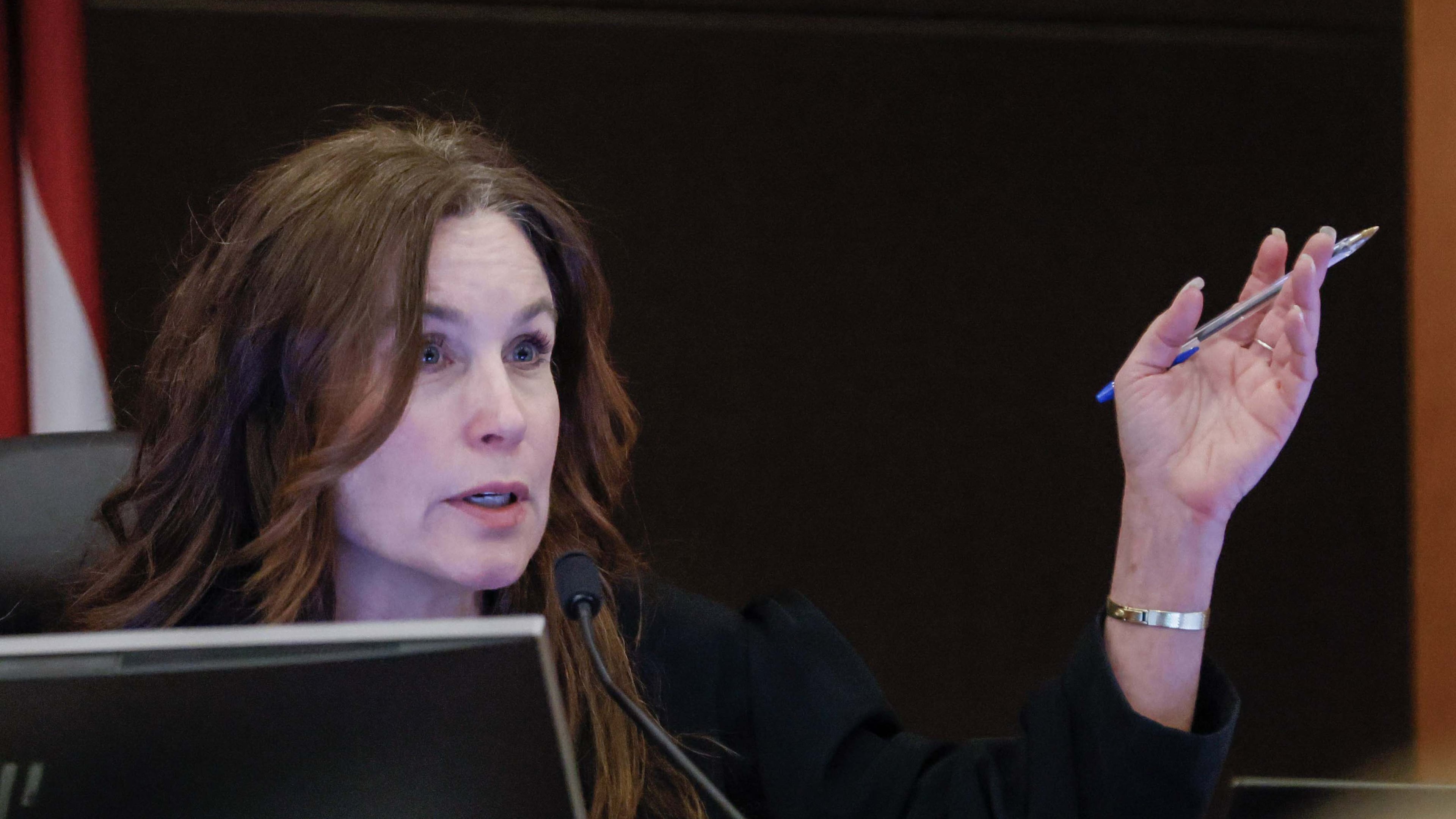 Fulton County Superior Court Judge Paige Reese Whitakers expressed surprise the murder charge was dropped against a YSL defendent.
(Miguel Martinez / AJC)