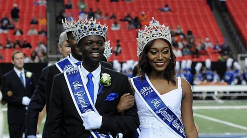 Last year's Georgia State University homecoming court winners smile for the camera.