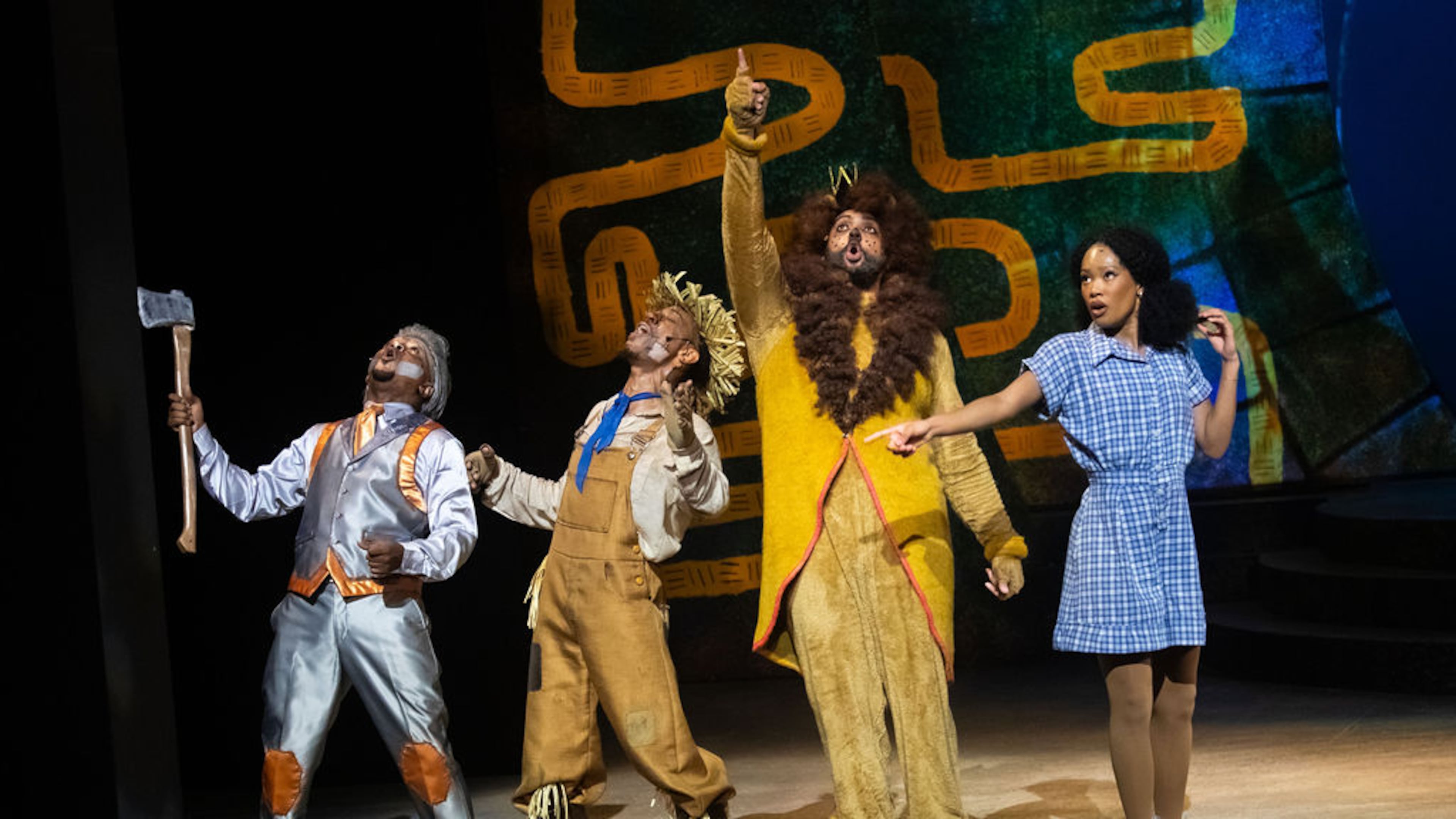Lawrence Flowers (from left), Russell Alexander II, Marcus Hopkins-Turner and Mona Swain in Aurora Theatre's entertaining production of "The Wiz." (Courtesy of Casey Gardner Ford)