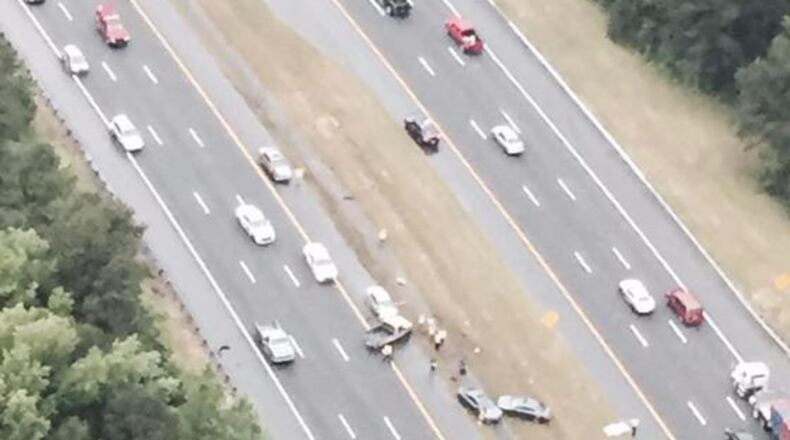 Authorities detoured northbound traffic off of I-75 at Red Top Mountain Road after a fatal accident in Bartow County. (Credit: Channel 2 Action News)