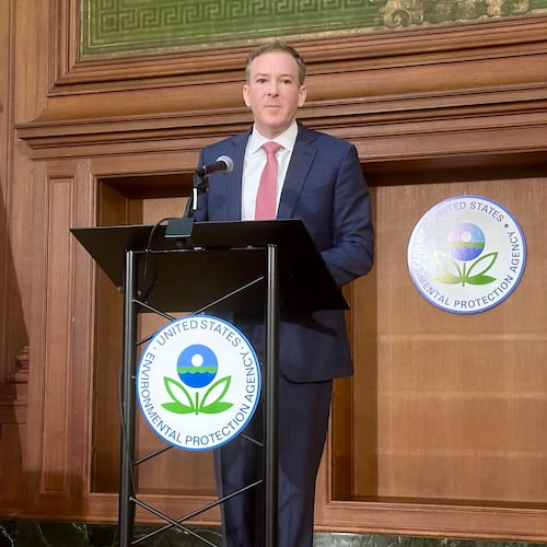 Environmental Protection Agency director Lee Zeldin speaks at a news conference Monday, Nov. 17, 2025, in Washington. (AP Photo/Matthew Daly)