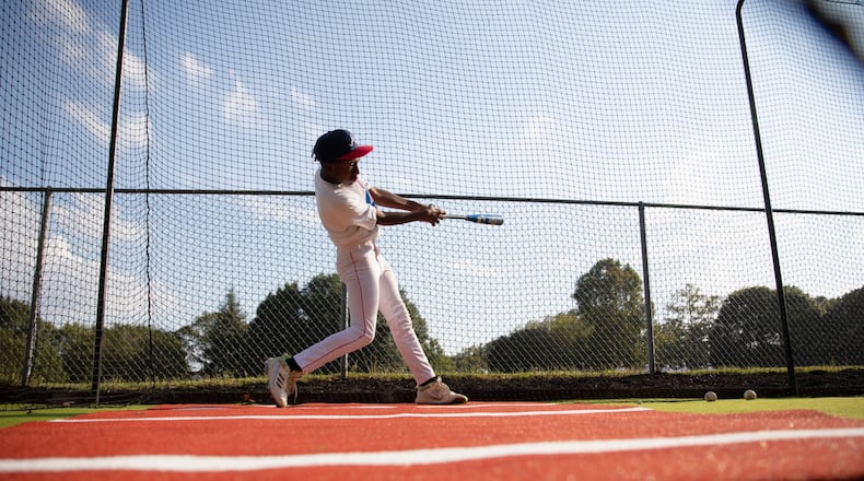 Two middle school baseball teams take part in the first ballgame at Rosa L. Burney Park in Mechanicsville after upgrades made to the facilities on Sept. 21, 2023.