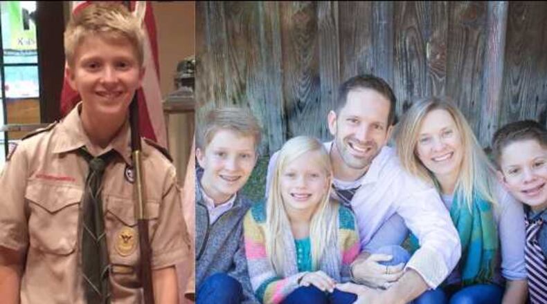 Elijah James Knight, left, died when a tree fell on him at a Covington camp run by the Boy Scouts of America.