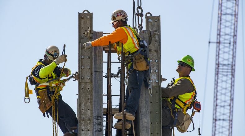Workers building part of Plant Vogtle’s new reactor project near Augusta. Photo: Georgia Power