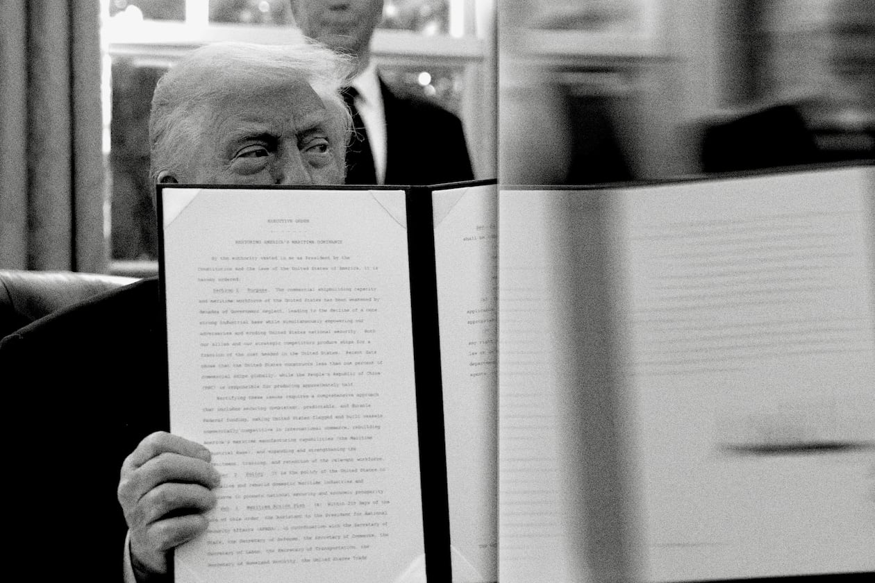 A new poll from The Atlanta Journal-Constitution explored what Georgians thought about the first 100 days in office of President Donald Trump’s second term. Photo illustration by Philip Robibero/AJC