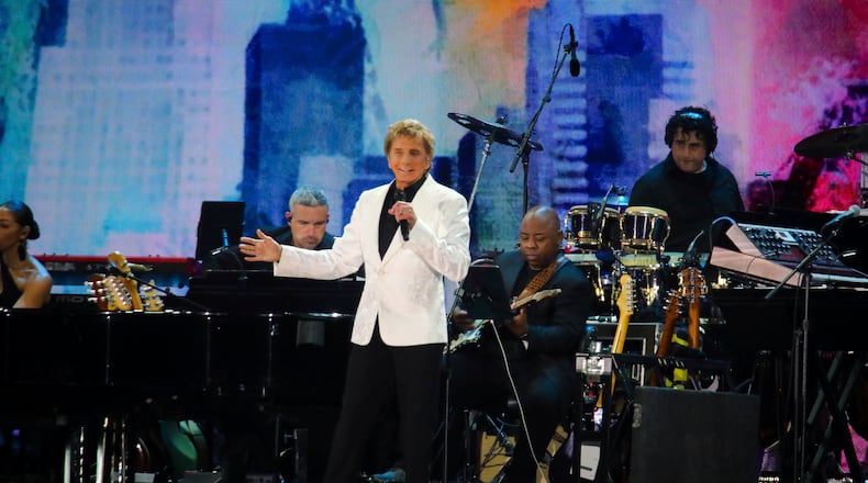 Barry Manilow performs at We Love NYC: The Homecoming Concert at The Great Lawn in Central Park on Saturday, Aug. 21, 2021, in New York. (Photo by Andy Kropa/Invision/AP)