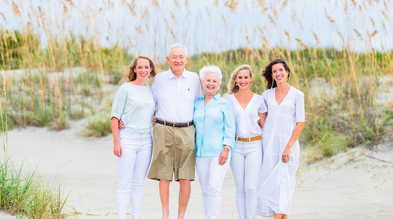 Hugh Carter (second from left), with his daughter Kathleen Carter, wife Glenna Carter and daughters Mary Elise Rising, and Emily Gaston.