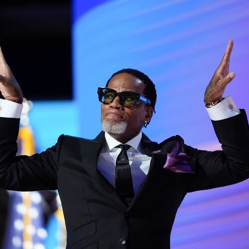 Comedian D.L. Hughley, pictured at the Democratic National Convention in Chicago in 2024, said he enjoys coming to Atlanta because he's able to see his grandchildren, eat good food and have a good time. (Paul Sancya/AP 2024)