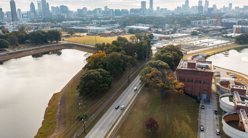 An aerial photo shows the hill adjacent to the water reservoir, which is set to open to the public.