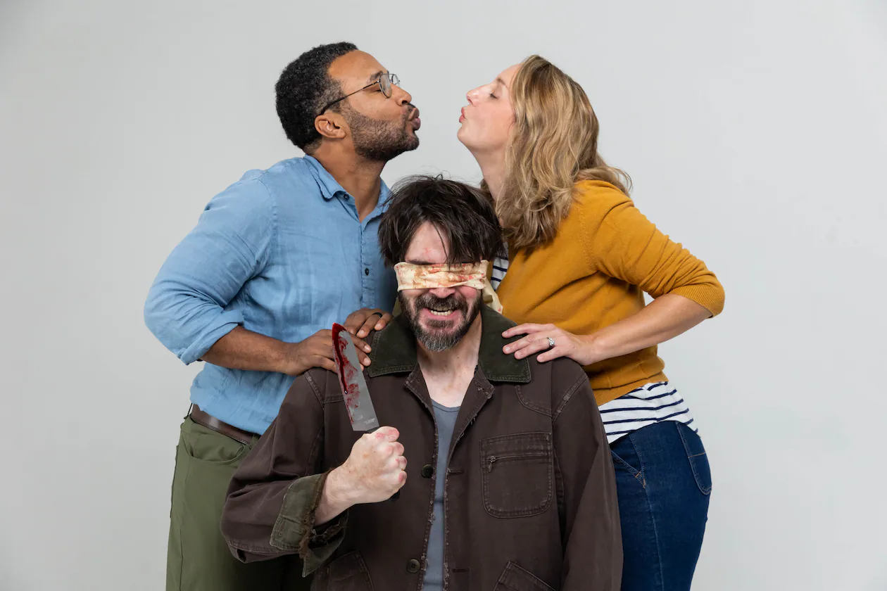 Christopher Hampton (clockwise from top left), Veronika Duerr and Monty Wilson in the world premiere of "Bleeding Hearts" at Theatrical Outfit. (Courtesy of Casey G. Ford)