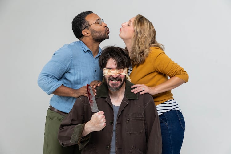 Christopher Hampton (clockwise from top left), Veronika Duerr and Monty Wilson in the world premiere of "Bleeding Hearts" at Theatrical Outfit. (Courtesy of Casey G. Ford)