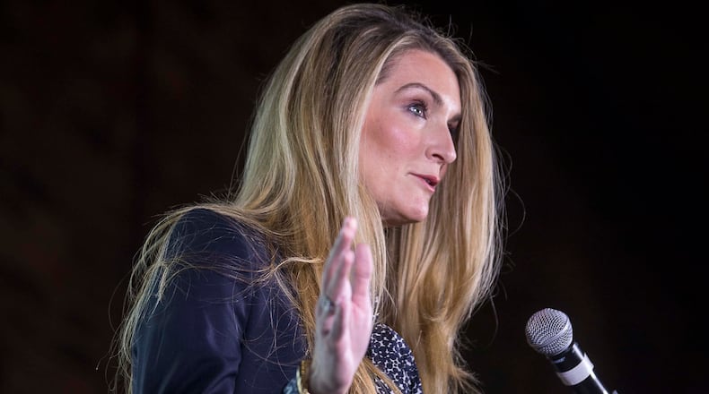 U.S. Sen. Kelly Loeffler speaks during the Georgia Municipal Association breakfast at the Georgia Freight Depot in Atlanta on Jan. 27, 2020. (ALYSSA POINTER/ALYSSA.POINTER@AJC.COM)