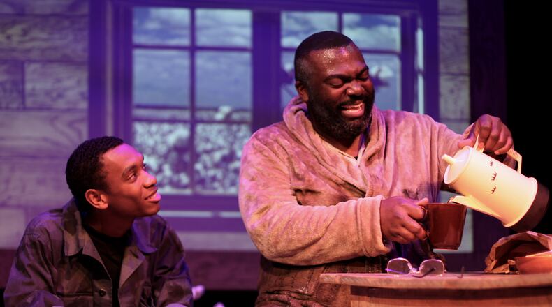 The Vanguard Repertory production of the drama "Br'er Cotton" features Lau'rie Roach (left) and Daviorr Snipes. CONTRIBUTED BY MATTHEW KELLEN BURGOS