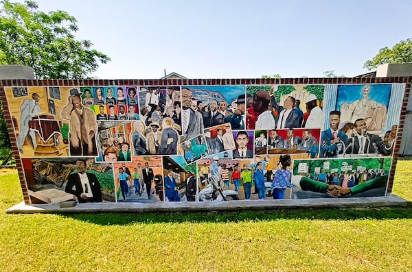 A mural honoring Fred Shuttlesworth outside of Historic Bethel Baptist Church where he served as pastor. The church and its parsonage were bombed three times during the Civil Rights Movement. (Courtesy of Blake Guthrie)